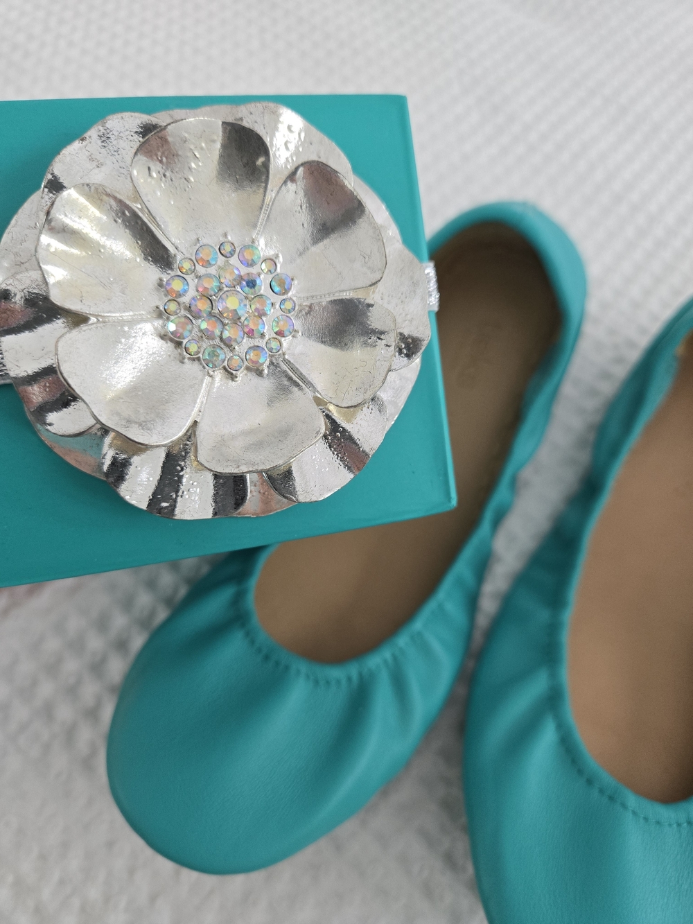 Tiek Blue Classic Leather Ballet Flats Size 12 - Picture 4 of 7